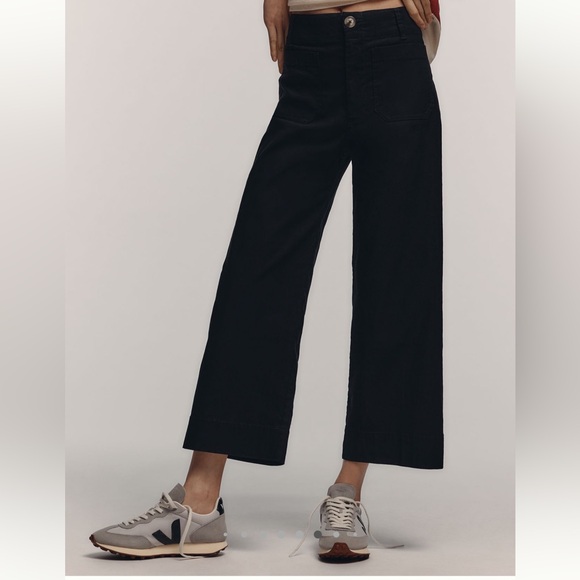 The Colette Magic Fabric Crop Wide Leg Pant by Maeve in Black - 29 - Picture 1 of 3